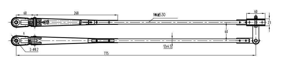 GBSG58R 775mm双杆右刮臂